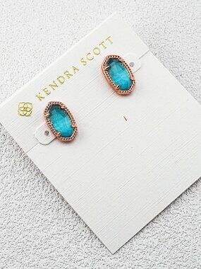 Kendra Scott Teal Crystal Stud Earrings